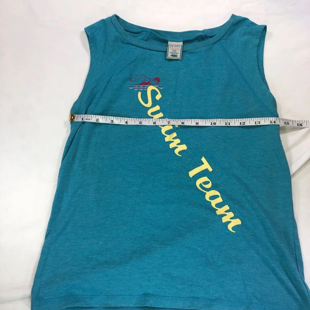 Old Navy Swim Team Graphic Sleeveless Muscle Tee Teal XXL Kids Girls